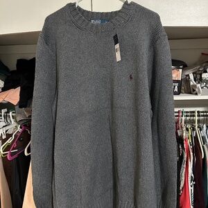 Polo by Ralph Lauren Men's Dark Grey Crew Neck Sweater XLT